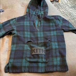 Kith plaid three quarter zip pullover